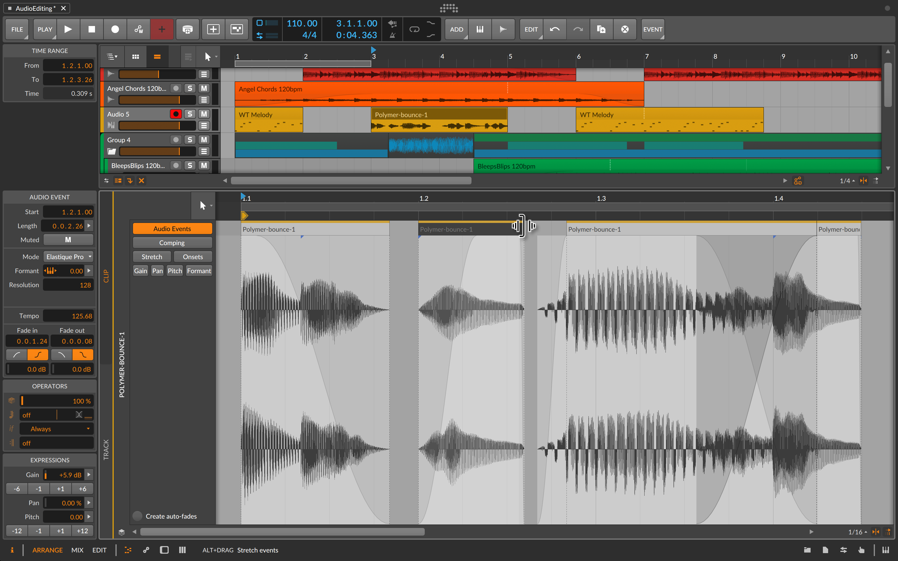 Pluginsmasters-Audio editing and stretching in Bitwig Studio