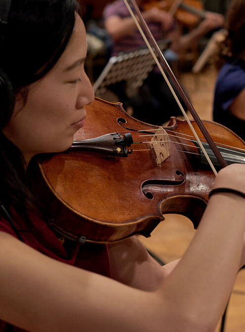 Orchestral Strings Recording Shot Violin